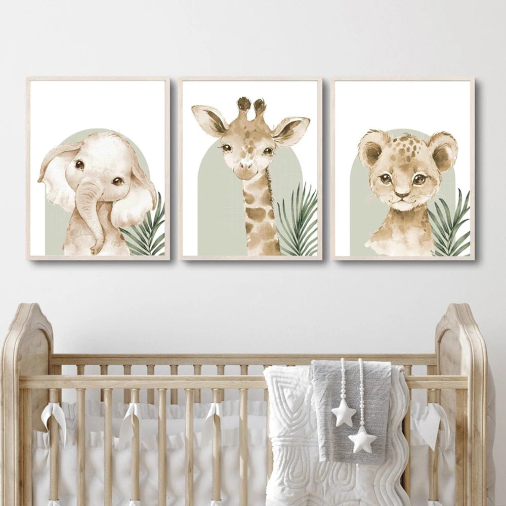 Nordic Modern Cute Animal Elephant Giraffe Cat Prints Canvas Painting Poster For Living Room Play Room Kids Room Home Decor Nordic Modern Cute Animal Elephant Giraffe Cat Prints Canvas Painting Poster For Living Room Play Room Kids Room Home Decor